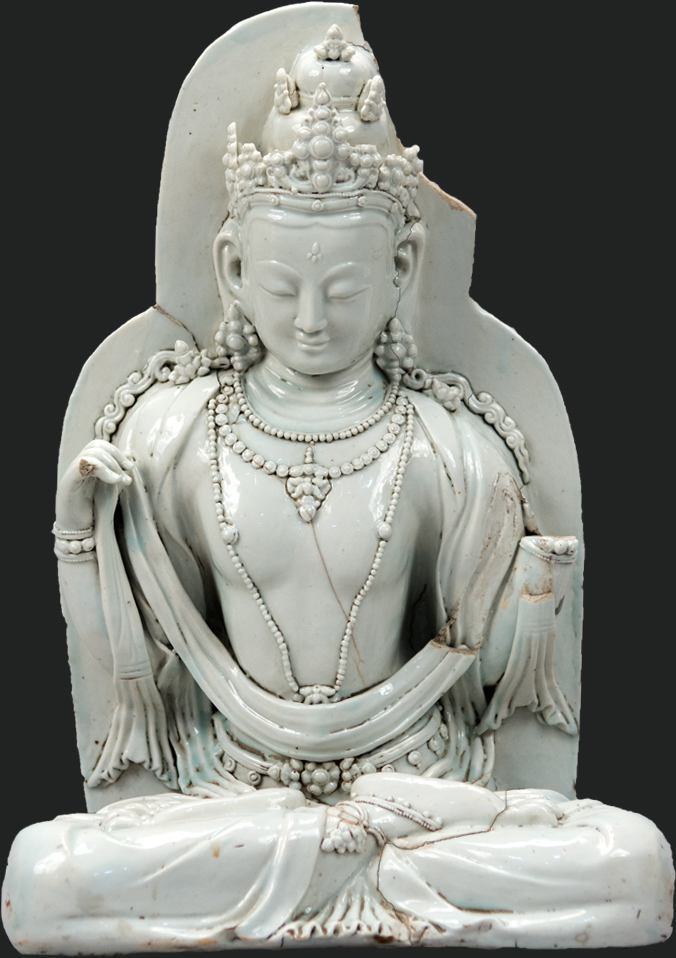 Figure of seated bodhisattva