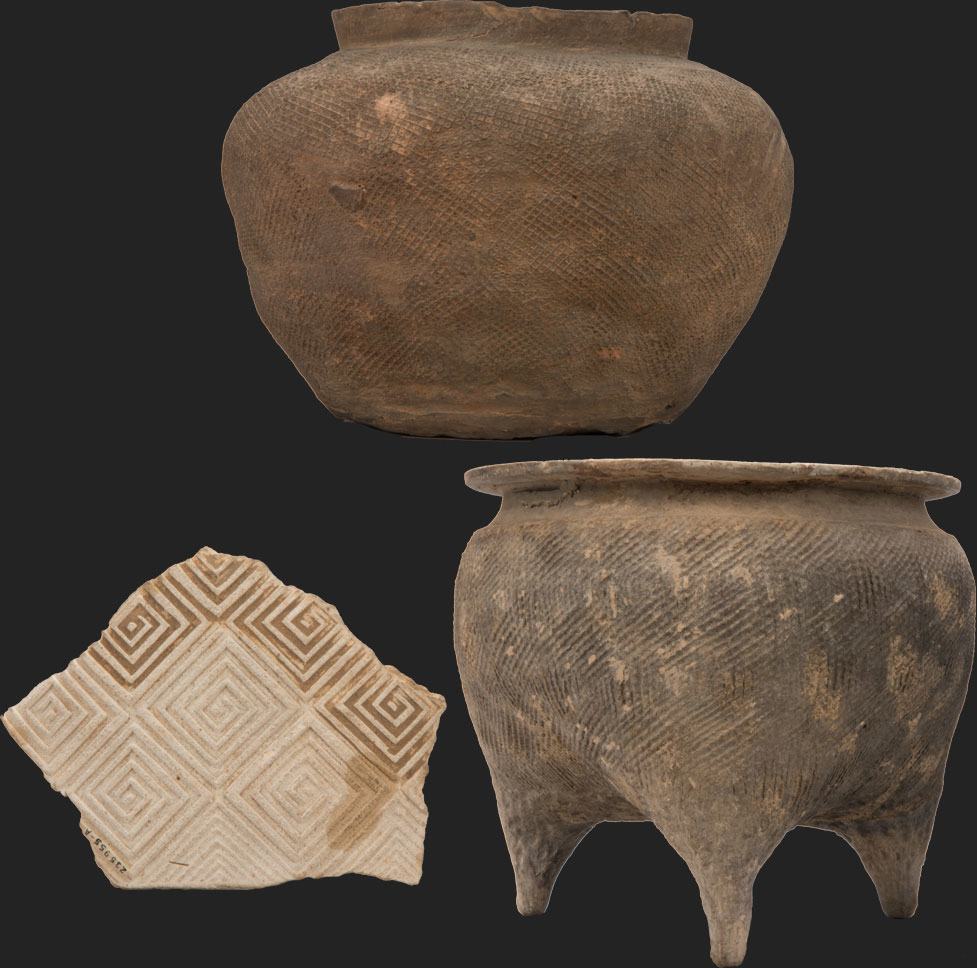 Ceramic vessels and sherd